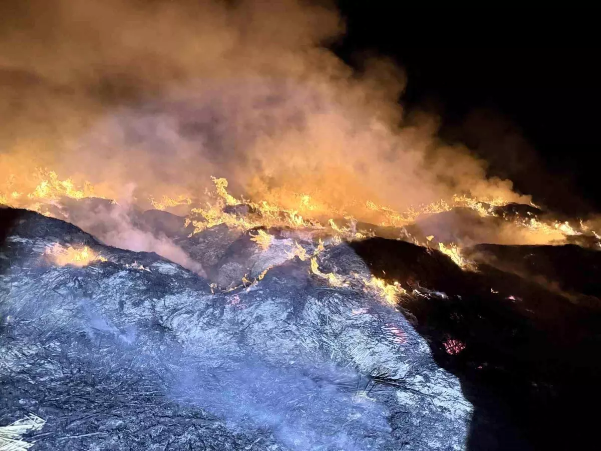 afyonkarahisarda yangin eber golunden toplanan kamislarin depolari alev aldi qn3DWqJS