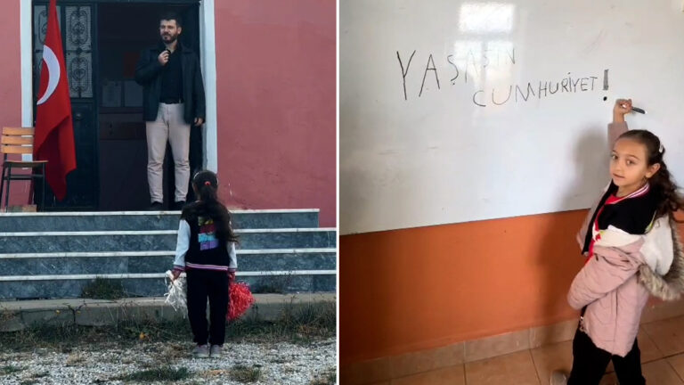 konyada yalnizca 1 ogretmen ve 1 ogrencisi olan okulda cumhuriyet bayrami kutlandi PShe6vqe.jpg